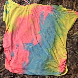 SHEIN Colorful Tie-Dye Short Sleeve Top